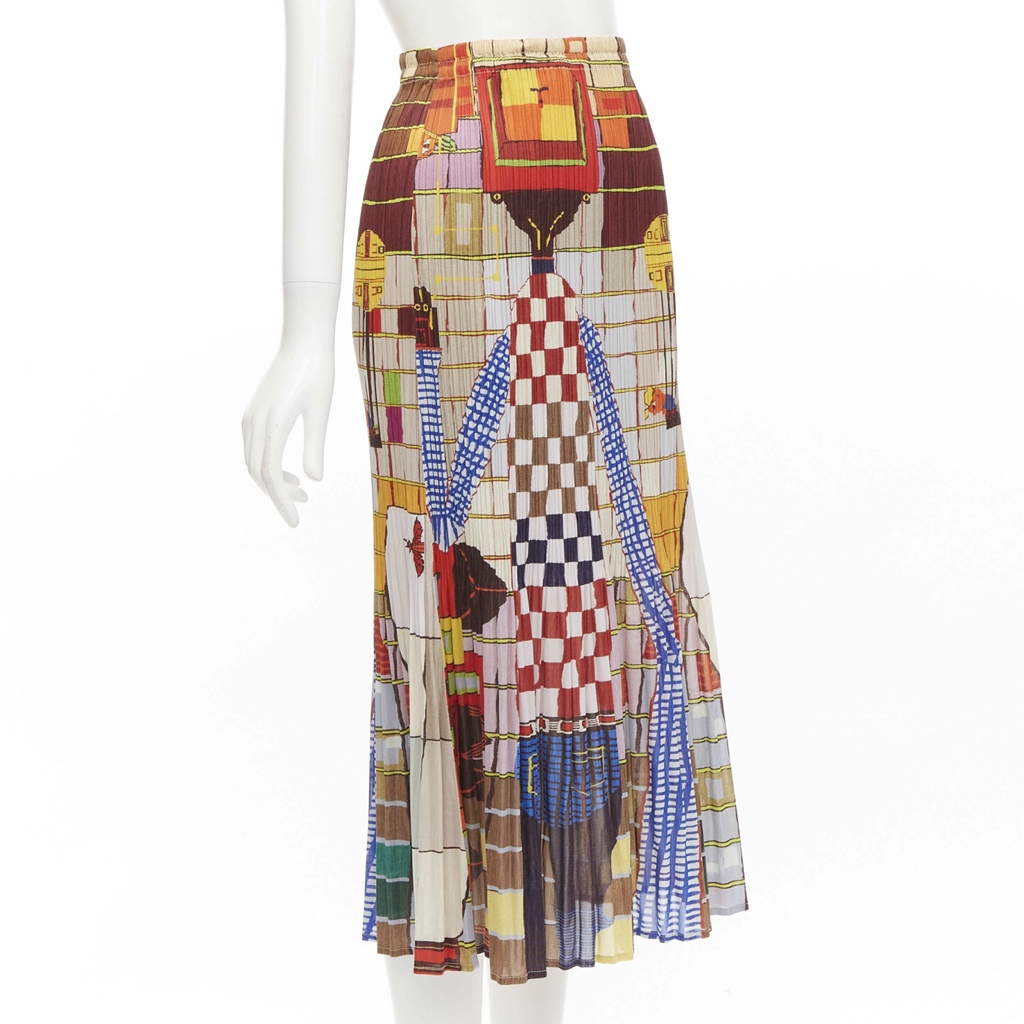 Issey Miyake Graphic Pleated Skirt - Image 6