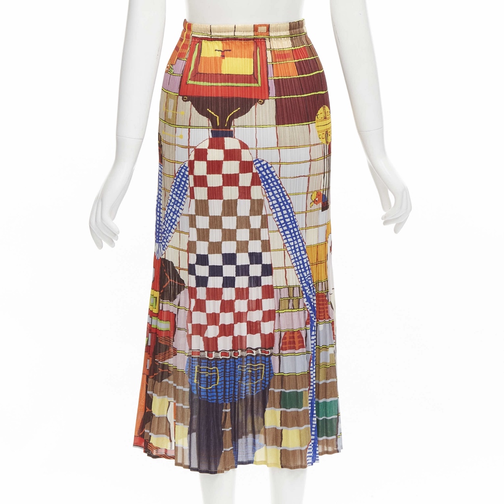 Issey Miyake Graphic Pleated Skirt - Side view