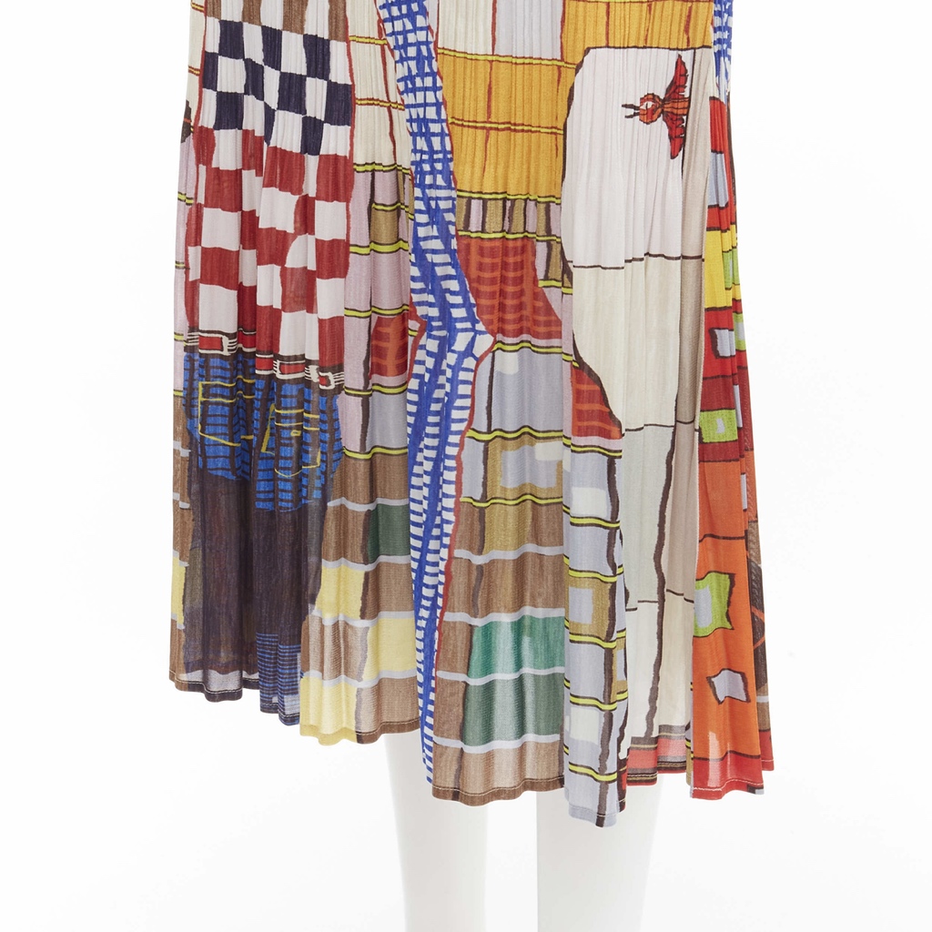 Issey Miyake Graphic Pleated Skirt - Image 10