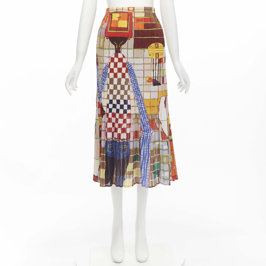 Issey Miyake Graphic Pleated Skirt - Image 12
