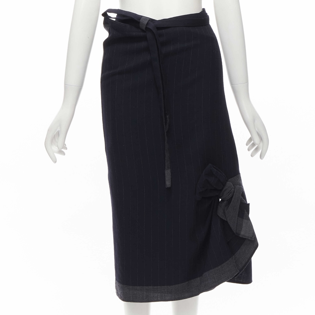 Comme Des Garcons Plaid Bow Kilt Skirt