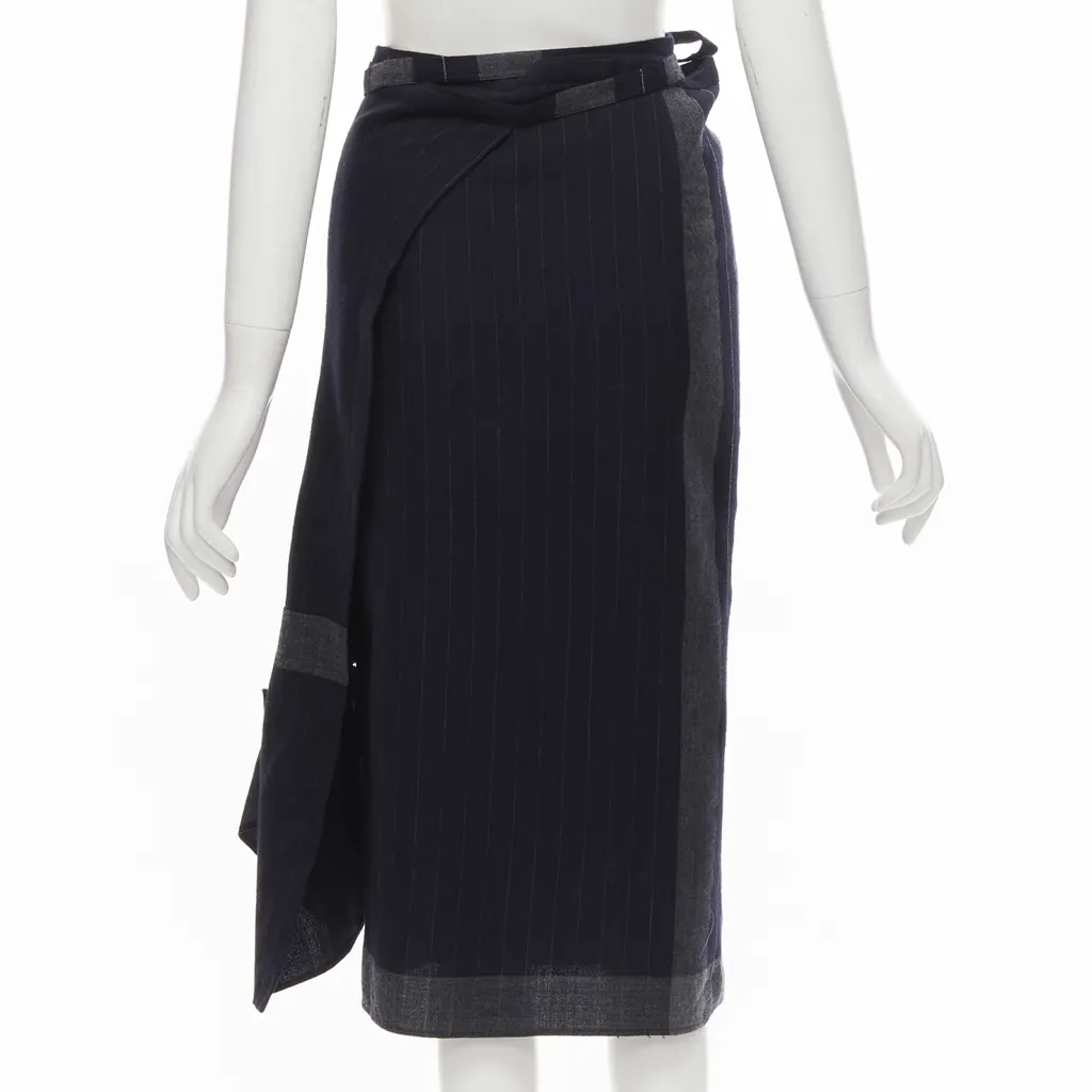 Comme Des Garcons Plaid Bow Kilt Skirt Black Wool Never worn - Box View