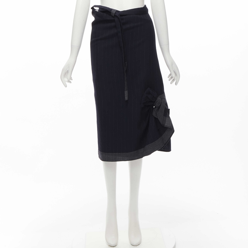 Comme Des Garcons Plaid Bow Kilt Skirt - Image 12