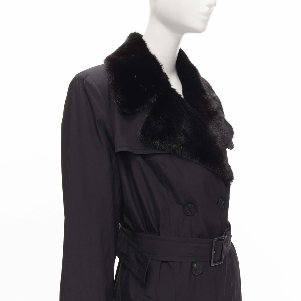 Fendi Black Fur Trench - Back view