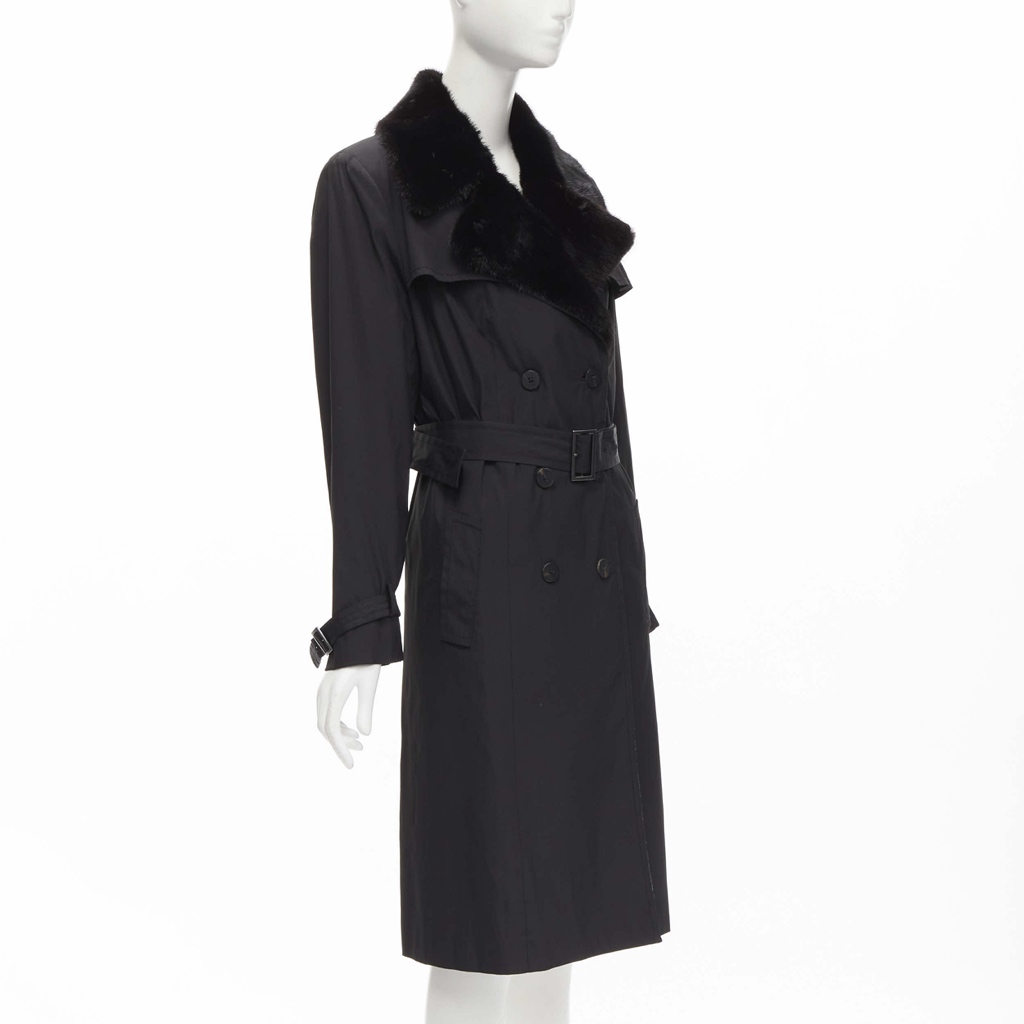 Fendi Black Fur Trench - 4