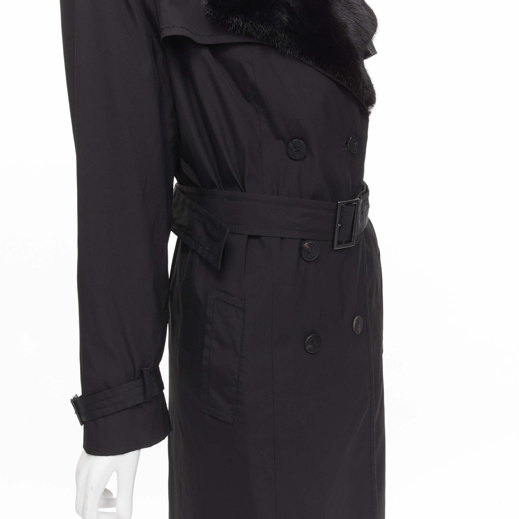 Fendi Black Fur Trench - Image 10