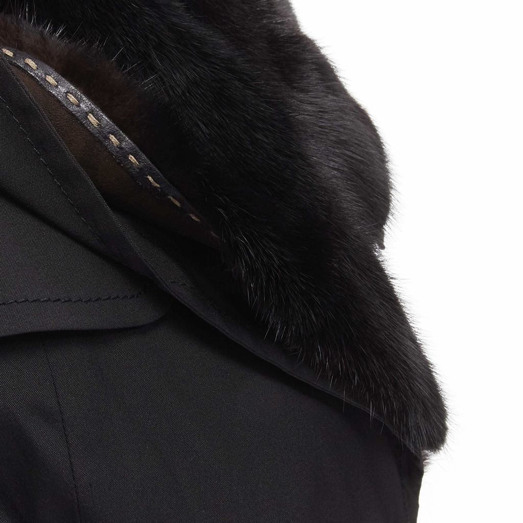 Fendi Black Fur Trench - Image 11