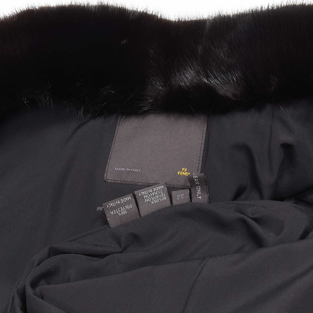 Fendi Black Fur Trench - Image 12