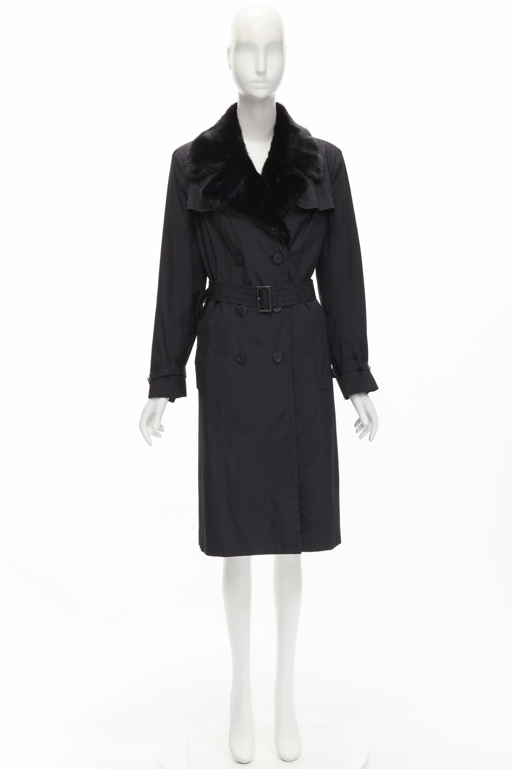 Fendi Black Fur Trench - Image 13