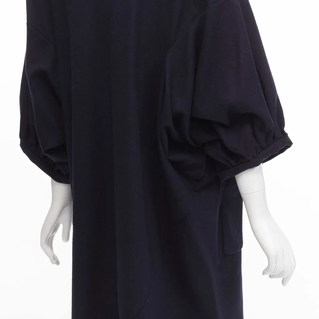 Comme Des Garcons Peterpan Collar Dress Navy Wool Never worn - Back View