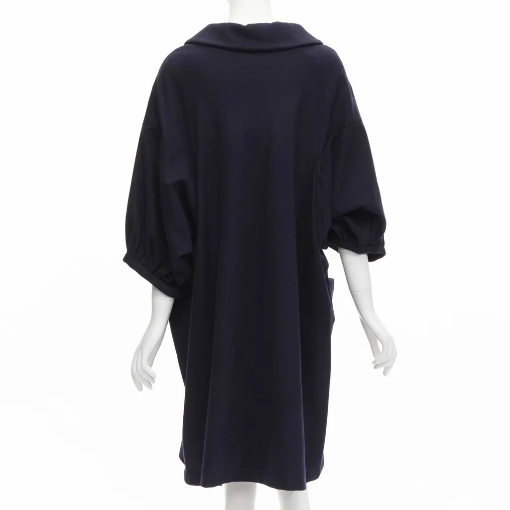 Comme Des Garcons Peterpan Collar Dress Navy Wool Never worn - Box View