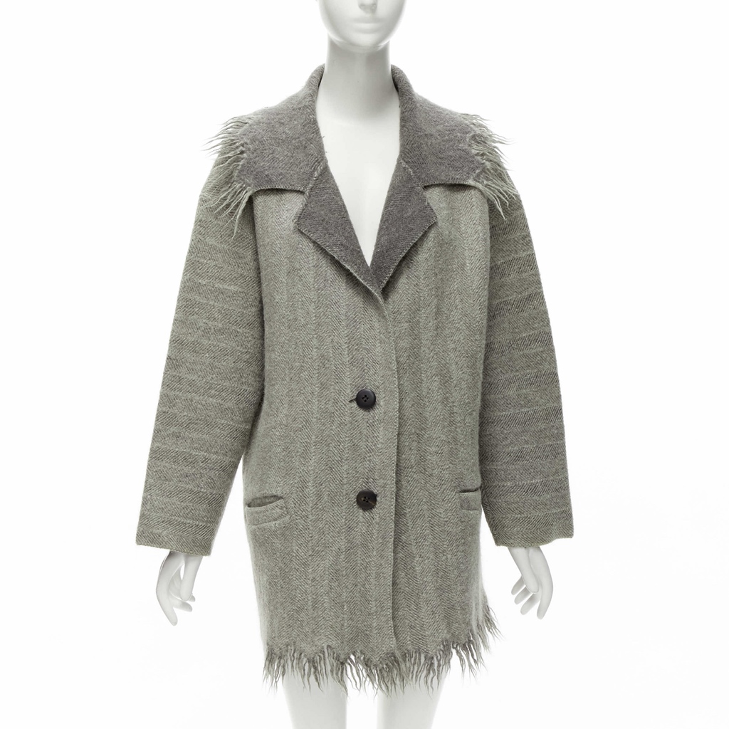 Issey Miyake Grey Edge Wool Coat