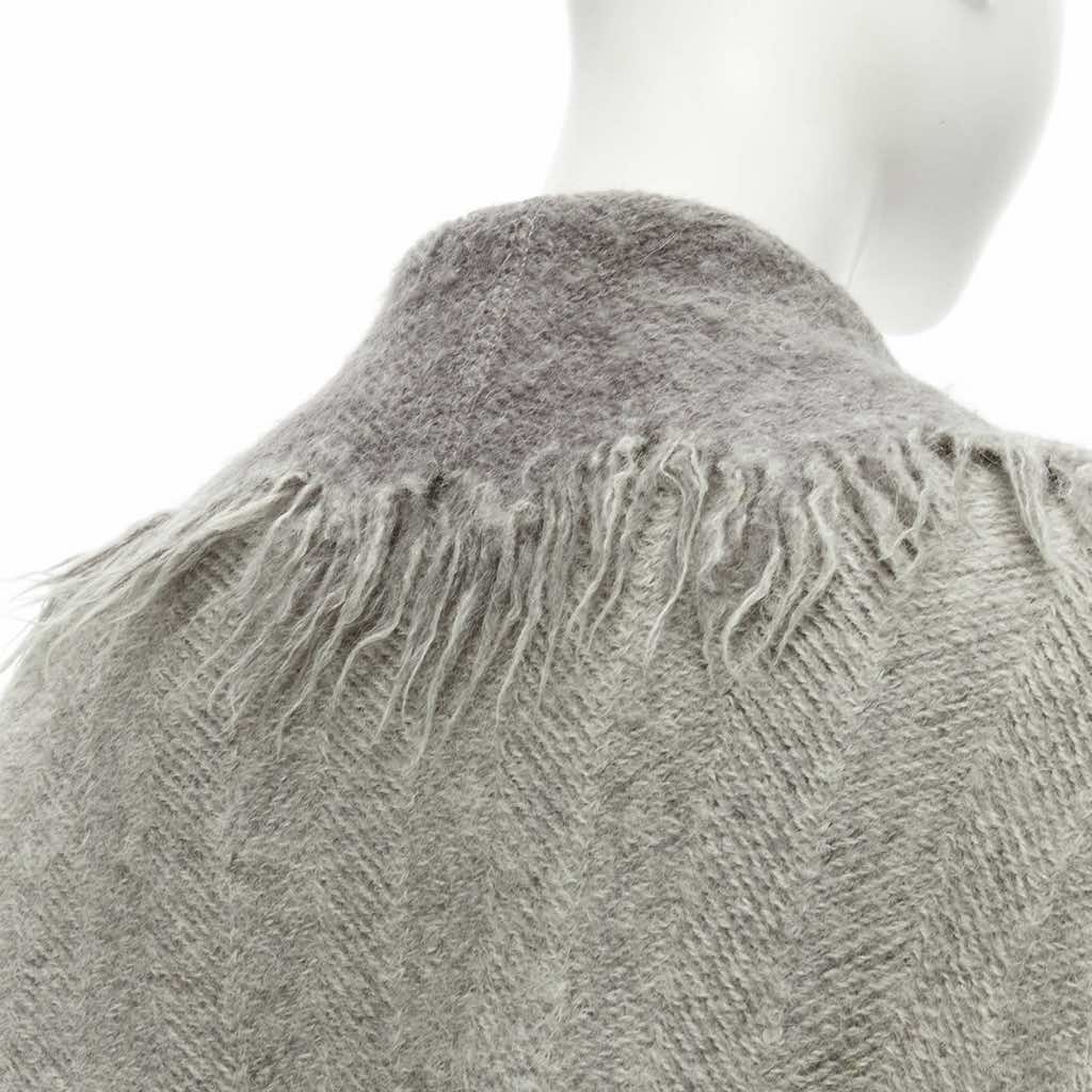 Issey Miyake Grey Edge Wool Coat - Back view