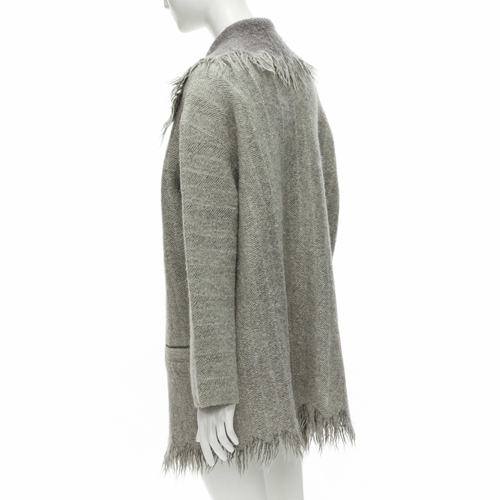 Issey Miyake Grey Edge Wool Coat - Detail 2