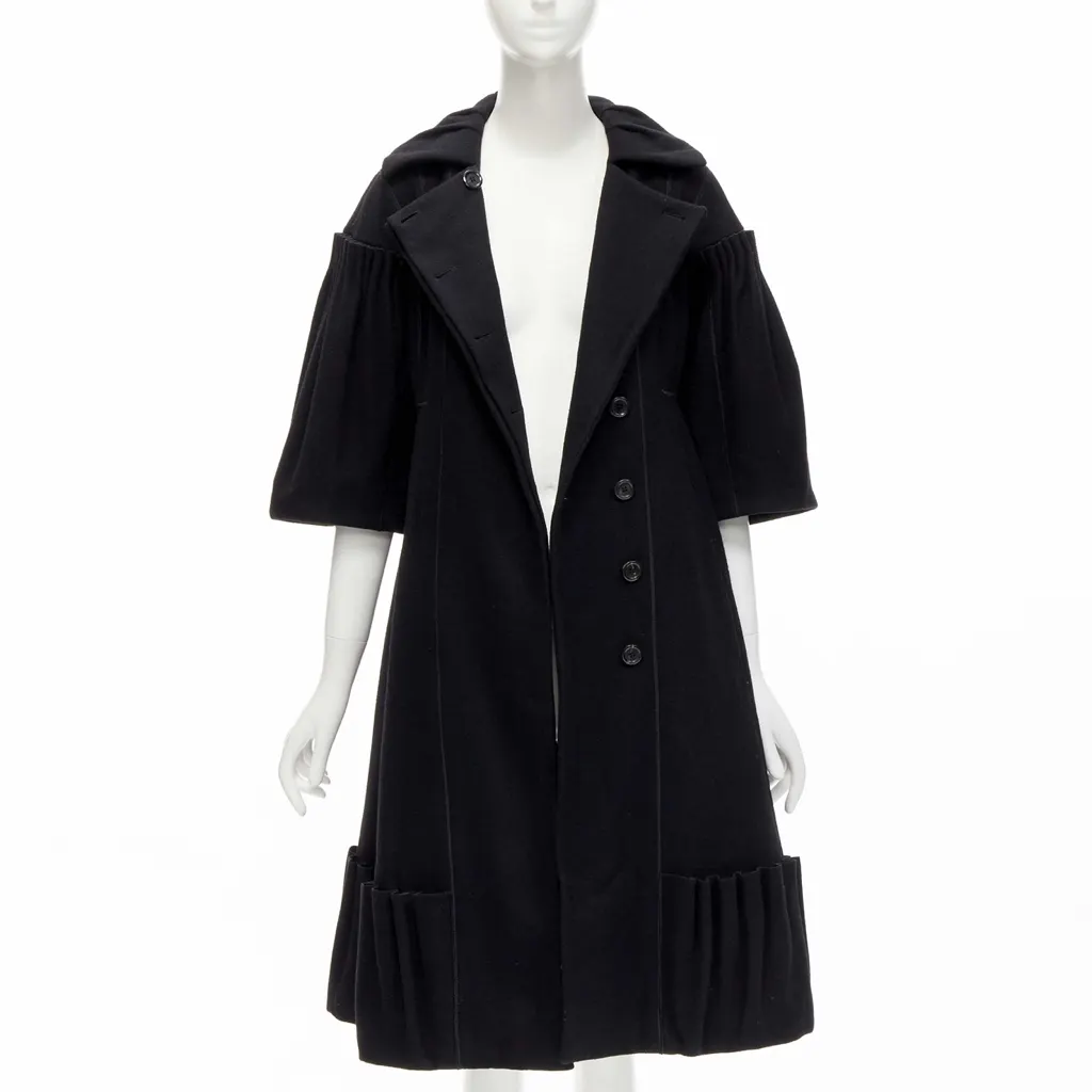 Louis Vuitton Black Victorian Coat Black Wool Very good - Inside View