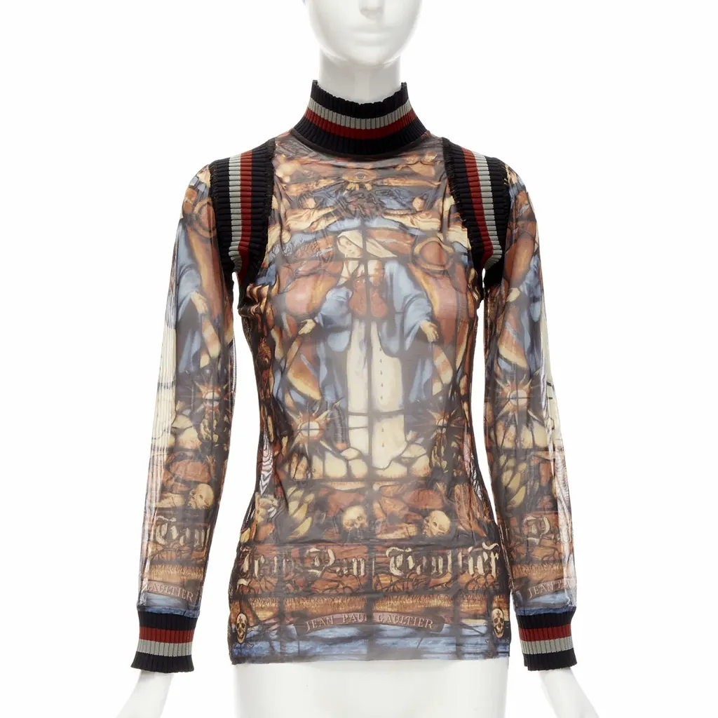 Jean Paul Gaultier Cathedral Ribbed Top MultiColor Never worn - Front View