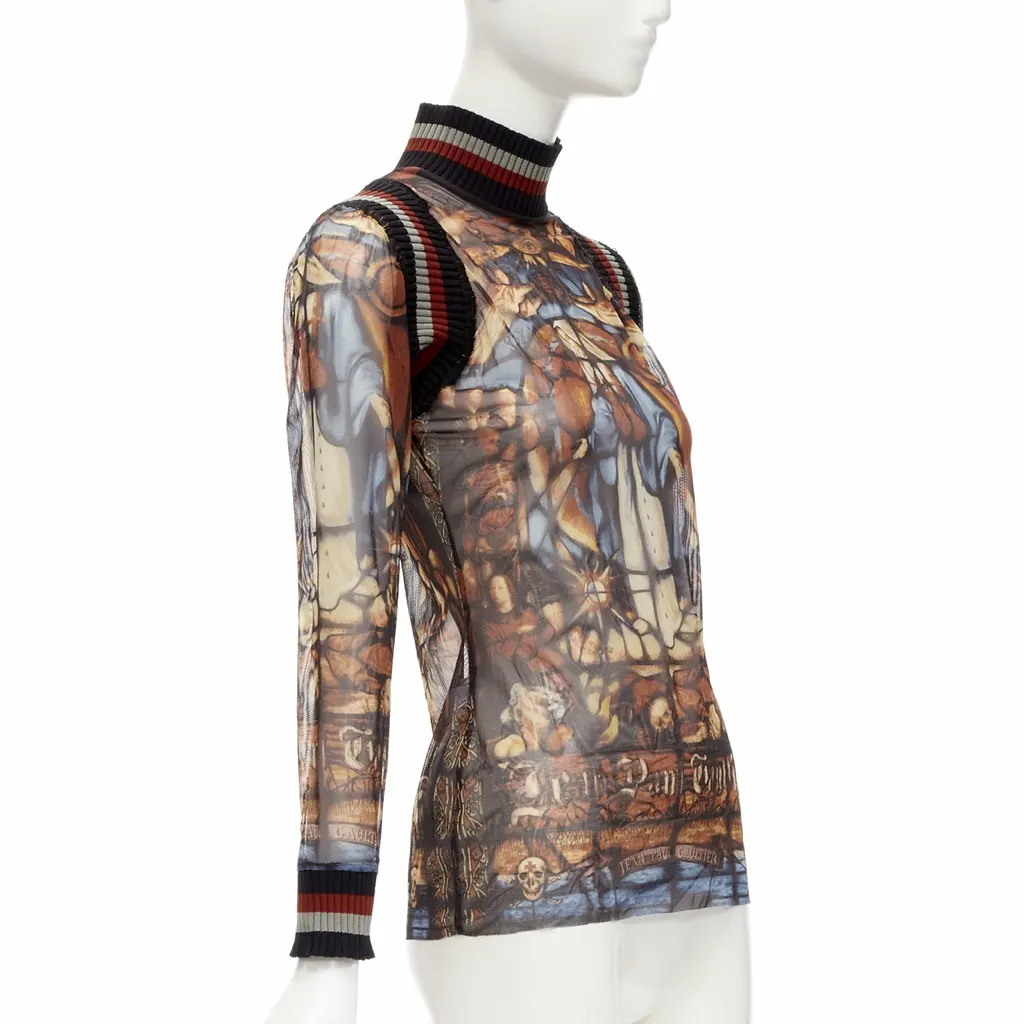 Jean Paul Gaultier Cathedral Ribbed Top MultiColor Never worn - Inside View