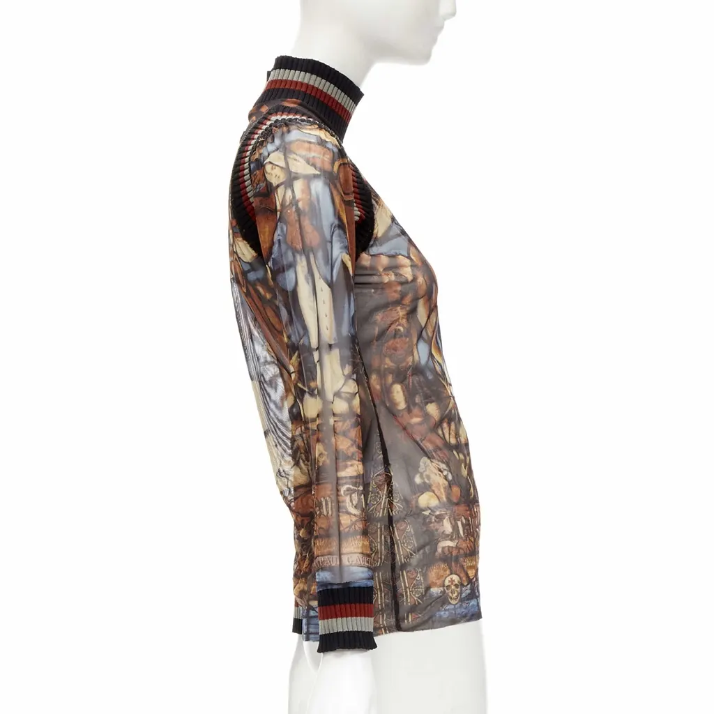 Jean Paul Gaultier Cathedral Ribbed Top MultiColor Never worn - Model View