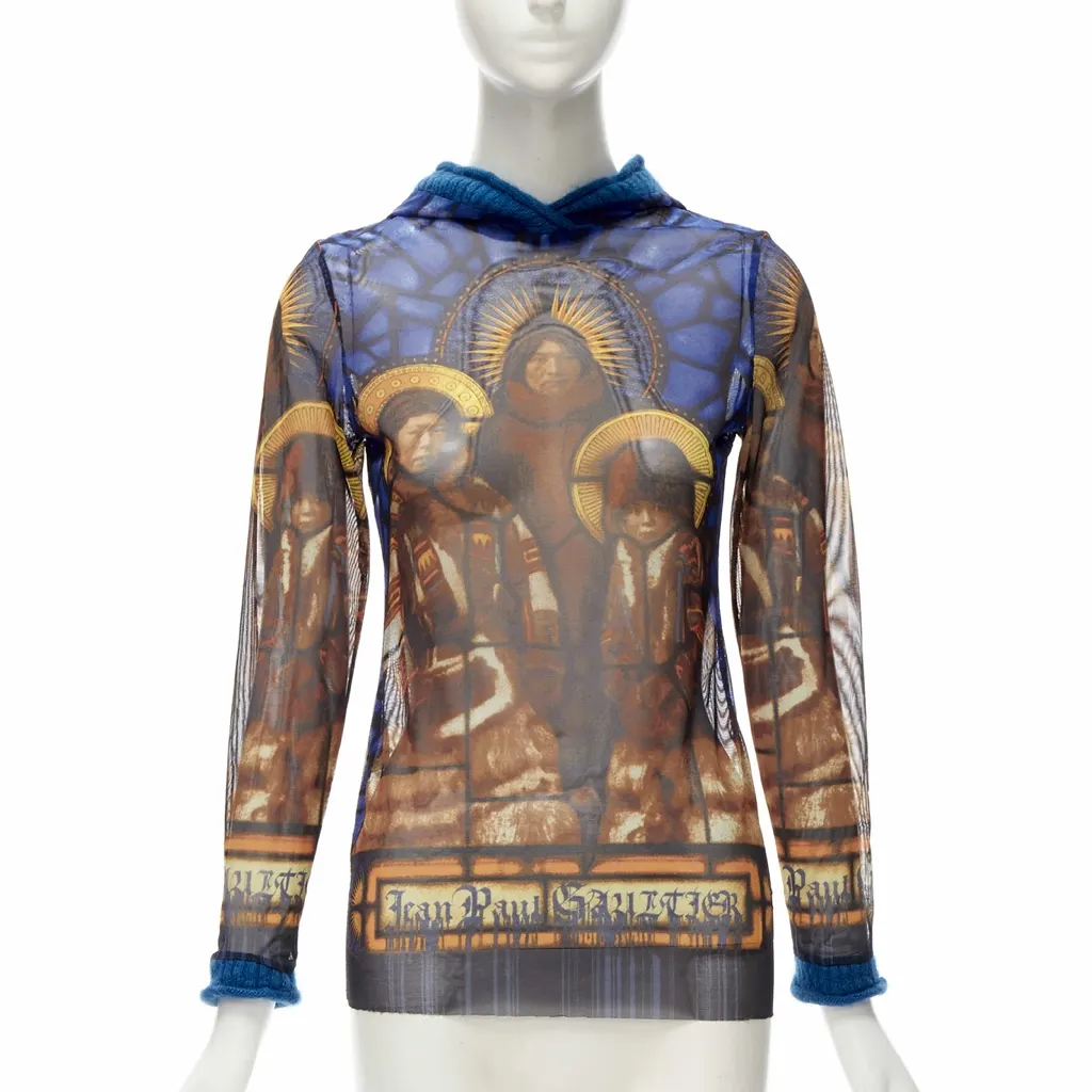 Jean Paul Gaultier Cathedral Hooded Top MultiColor Never worn - Front View
