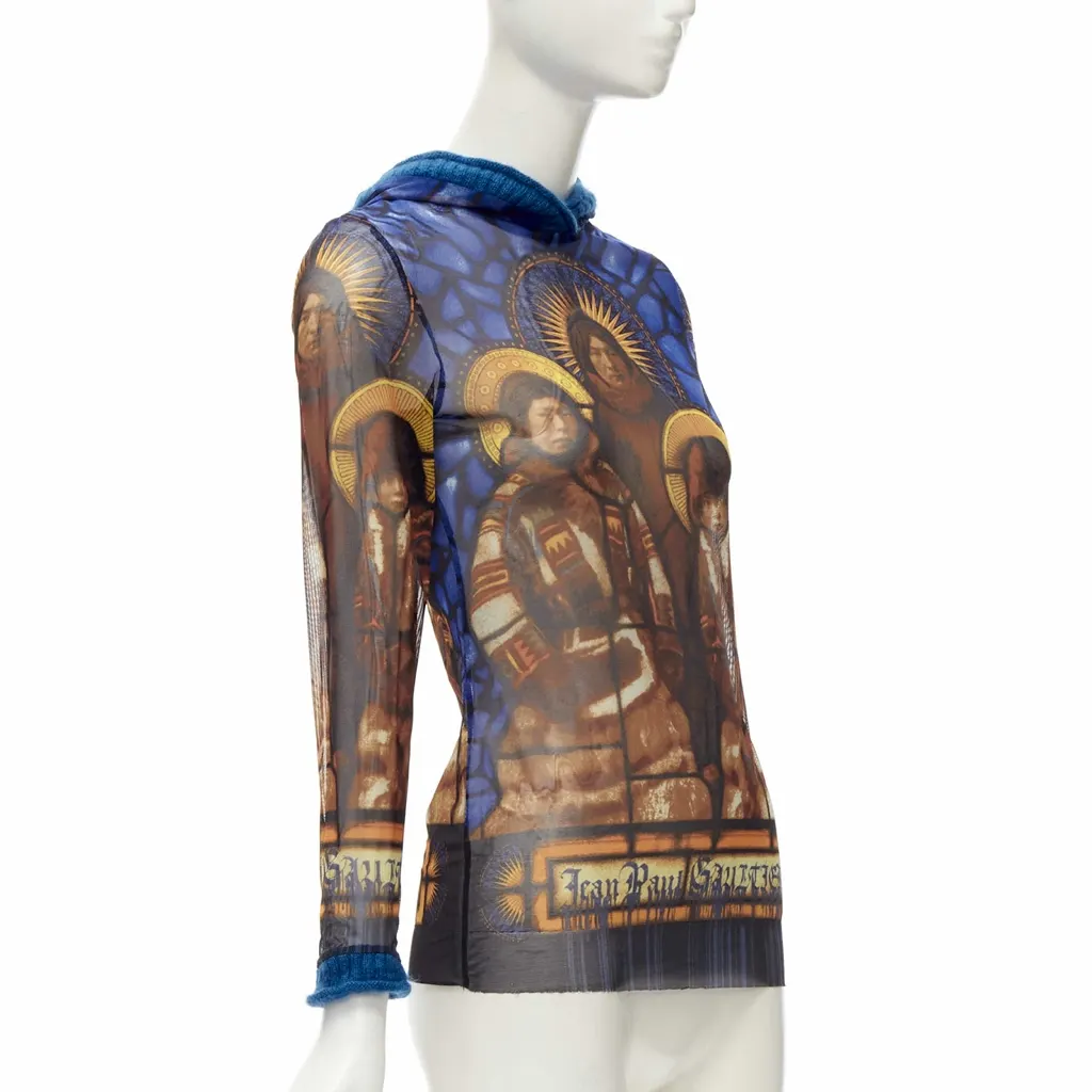 Jean Paul Gaultier Cathedral Hooded Top MultiColor Never worn - Inside View