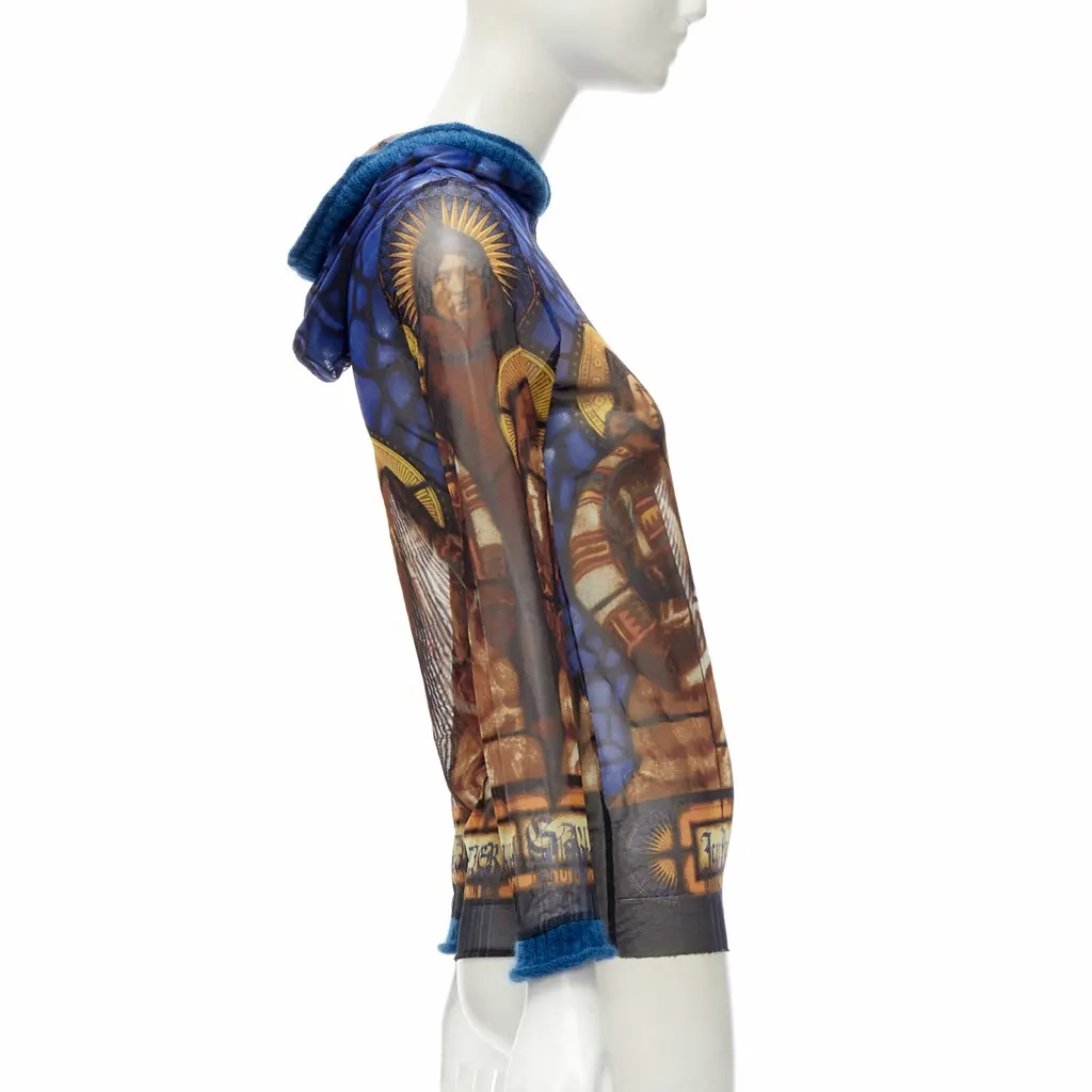 Jean Paul Gaultier Cathedral Hooded Top MultiColor Never worn - Model View