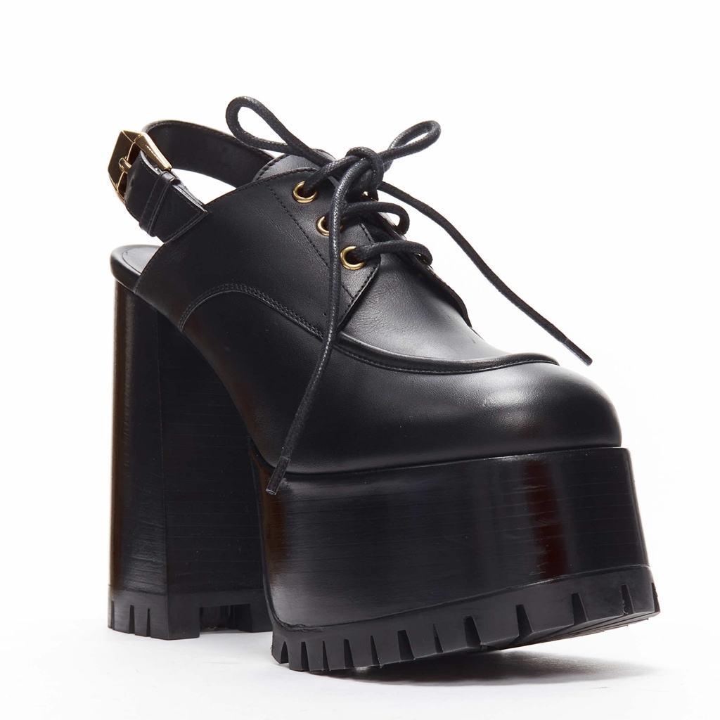 Versace Gold Buckle Platform Loafer - Back view