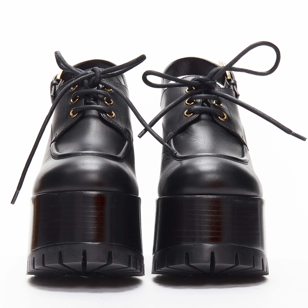 Versace Gold Buckle Platform Loafer - Image 6