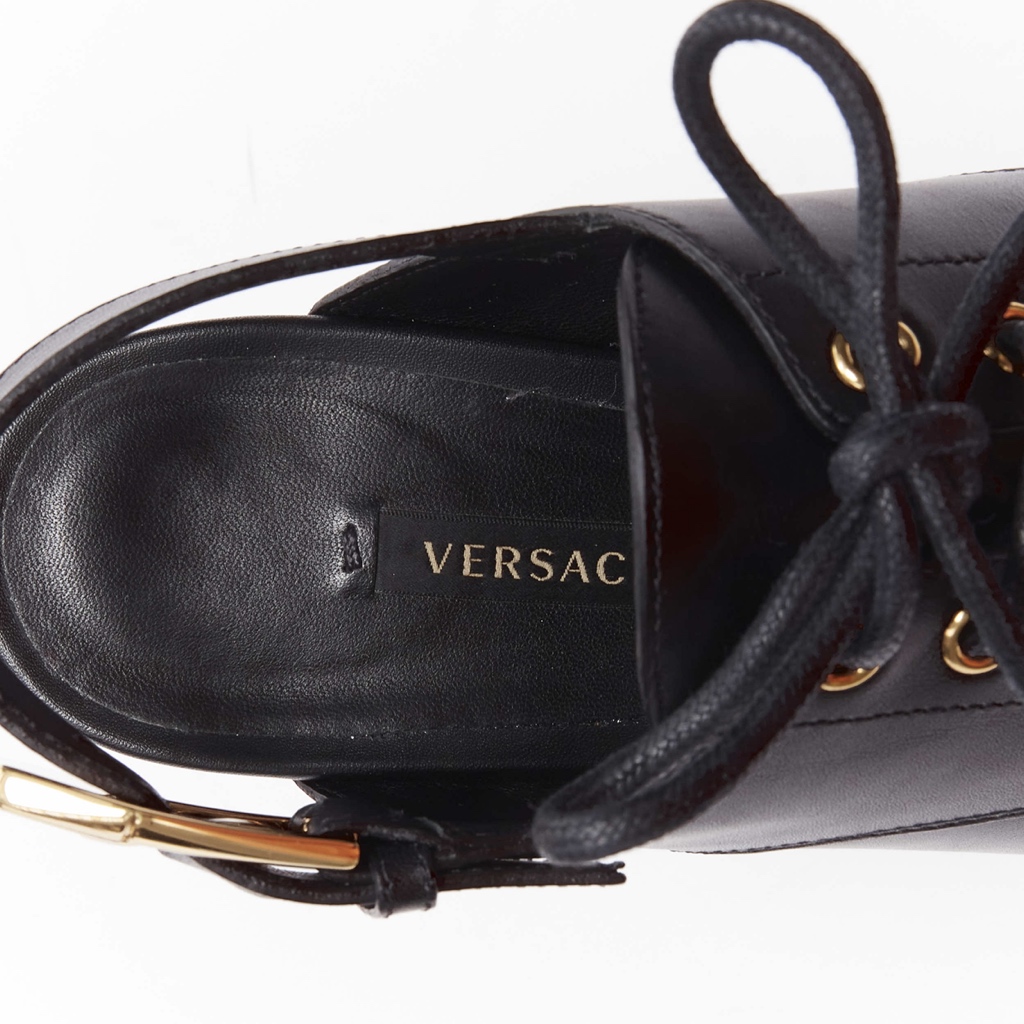 Versace Gold Buckle Platform Loafer - Image 10