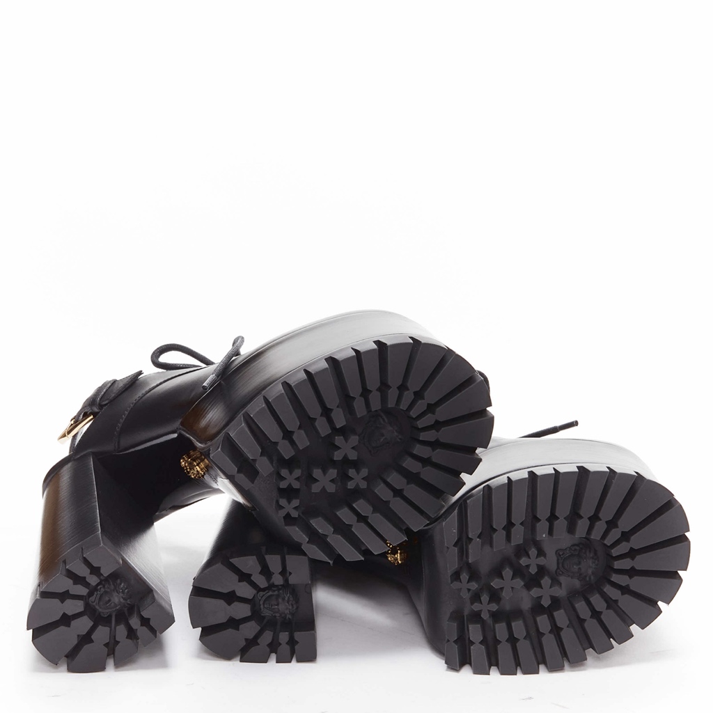 Versace Gold Buckle Loafers - Image 13