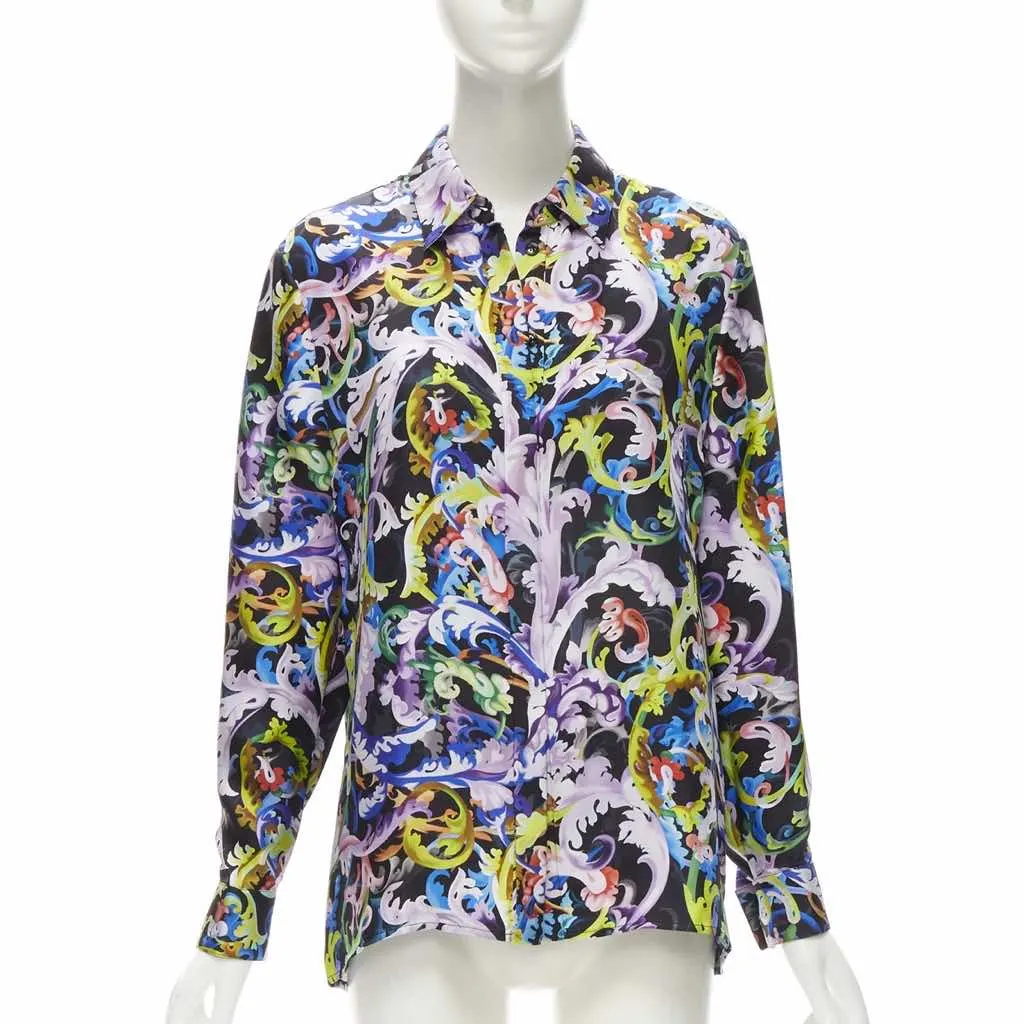Versace Baroccoflage Shirt MultiColor Silk Never worn, with tag - Front View