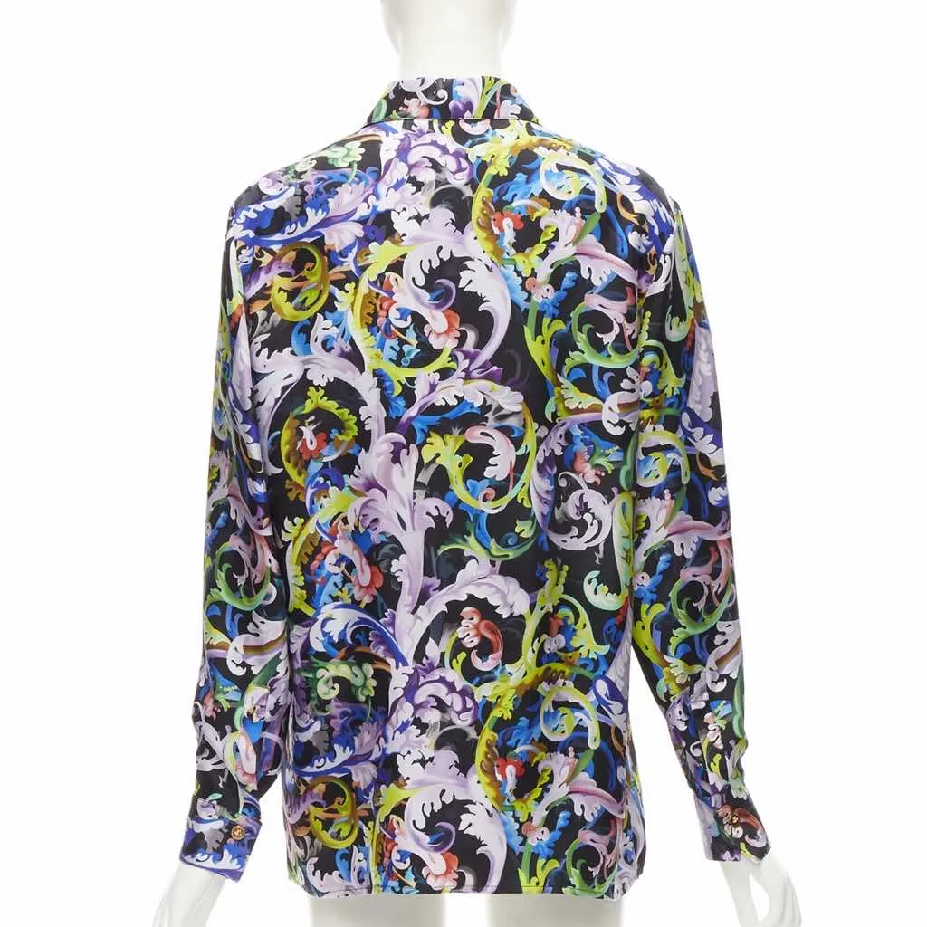 Versace Baroccoflage Shirt MultiColor Silk Never worn, with tag - Model View