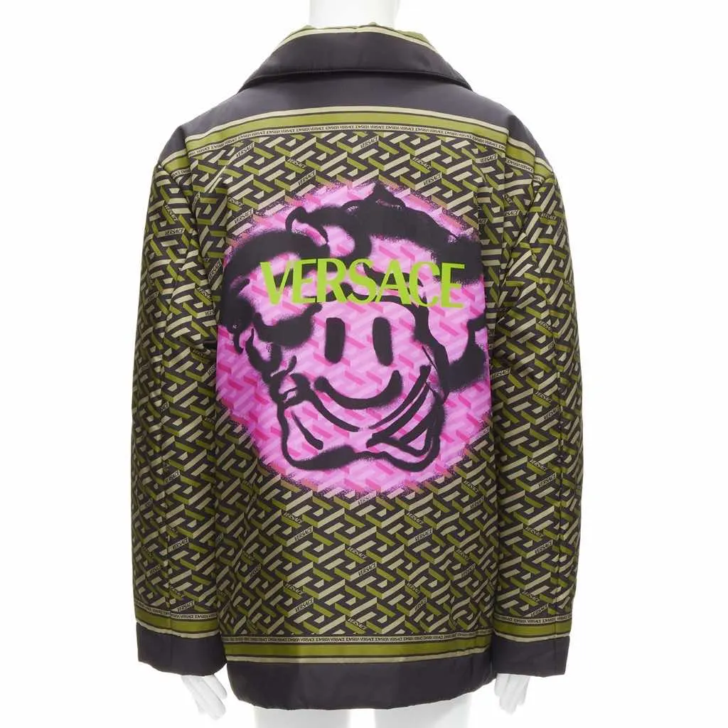 Versace Green Padded Coat Green Polyamide Never worn, with tag - Front View