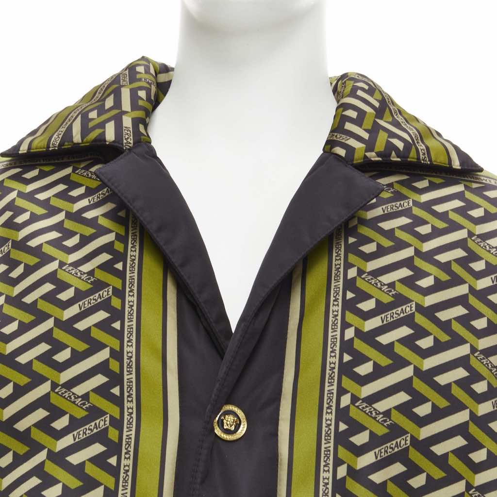 Versace Green Padded Coat - Back view