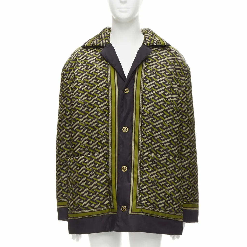 Versace Green Padded Coat Green Polyamide Never worn, with tag - Inside View