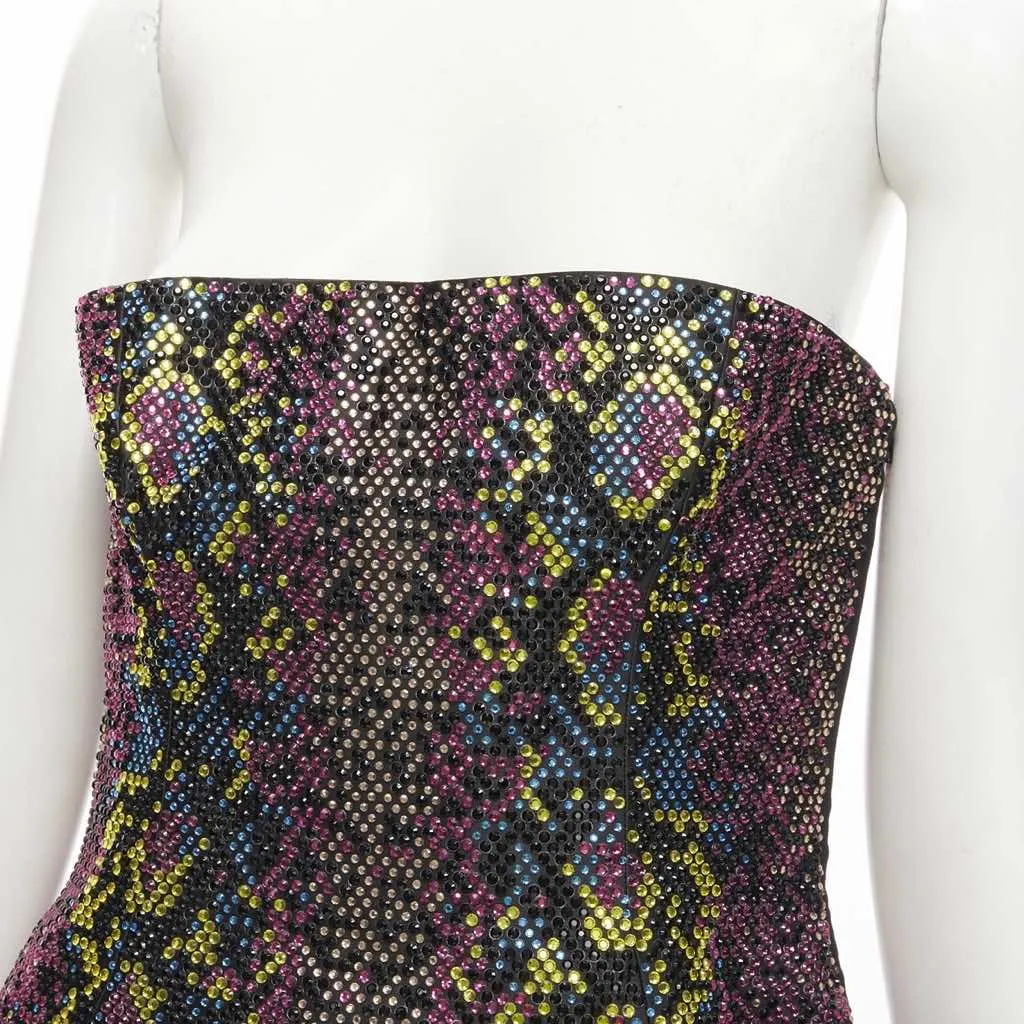 Versace Scaled Crystal Dress Pink Polyester Never worn, with tag - Back View