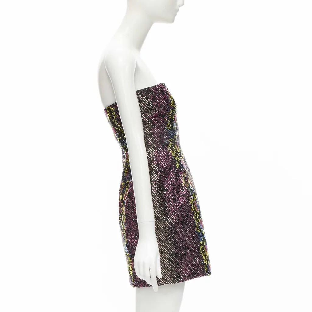 Versace Scaled Crystal Dress Pink Polyester Never worn, with tag - Model View