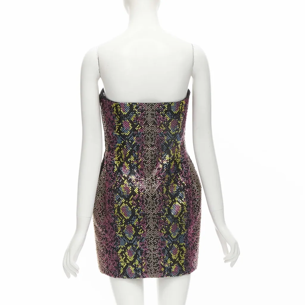 Versace Scaled Crystal Dress Pink Polyester Never worn, with tag - Box View