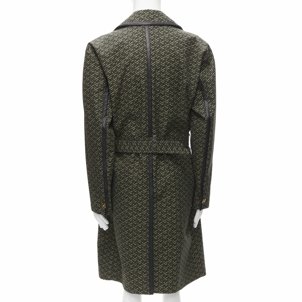 Versace Green Leather Trench - Side view