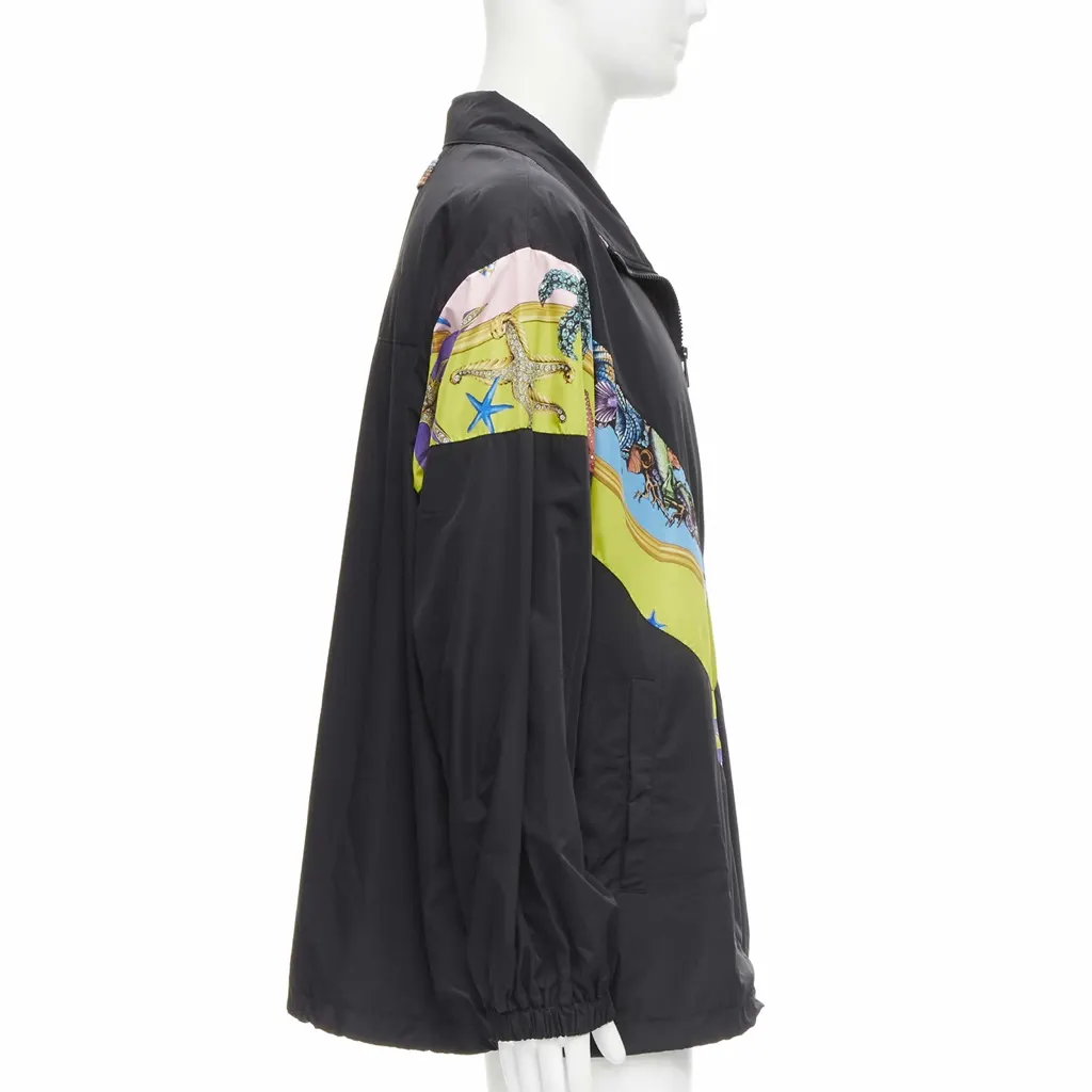 Versace Black Starfish Jacket Black Polyester Never worn, with tag - Model View