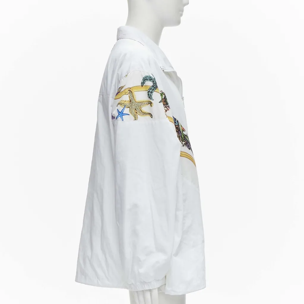 Versace White Starfish Jacket White Polyester Never worn, with tag - Model View