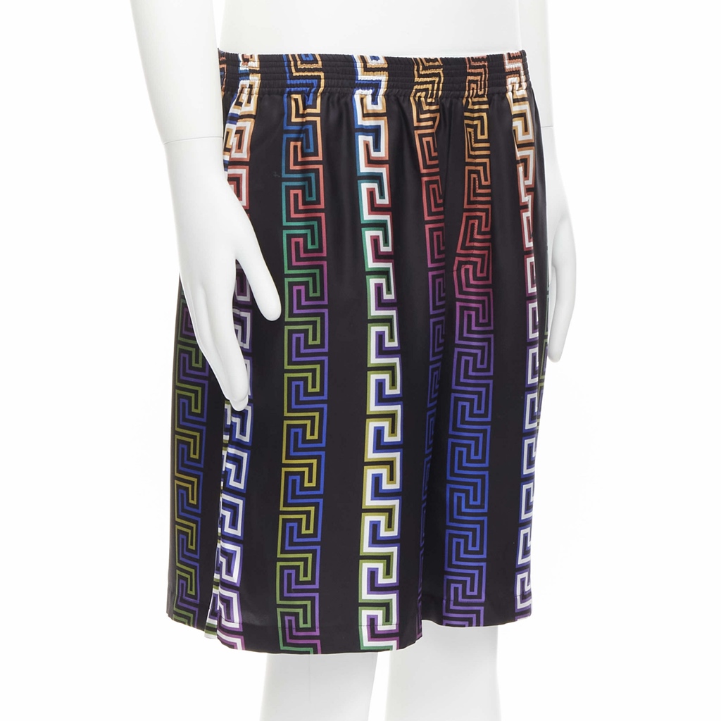 Versace Black Greca Shorts - Image 6