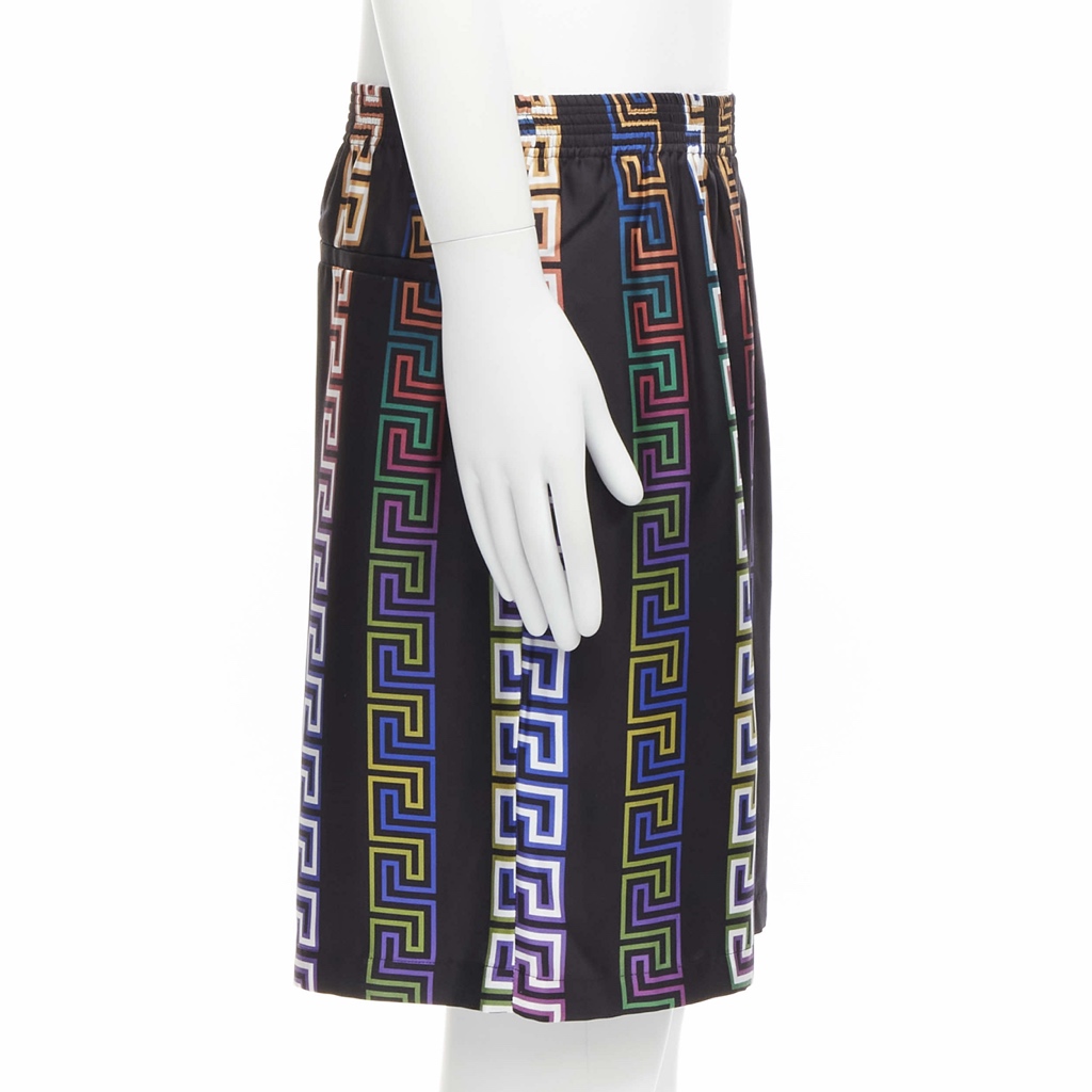 Versace Black Greca Shorts - 4