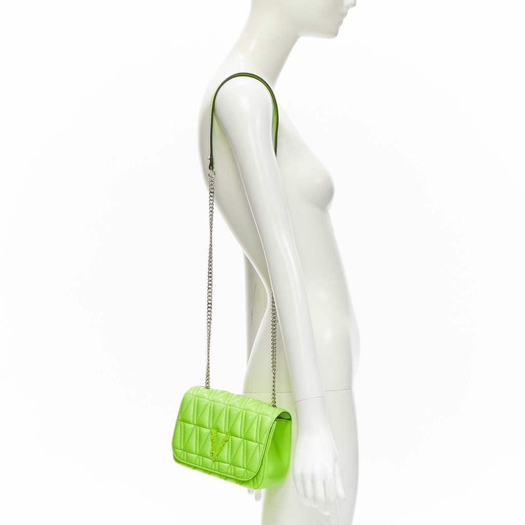 Versace Green Virtus Flap Bag - Back view