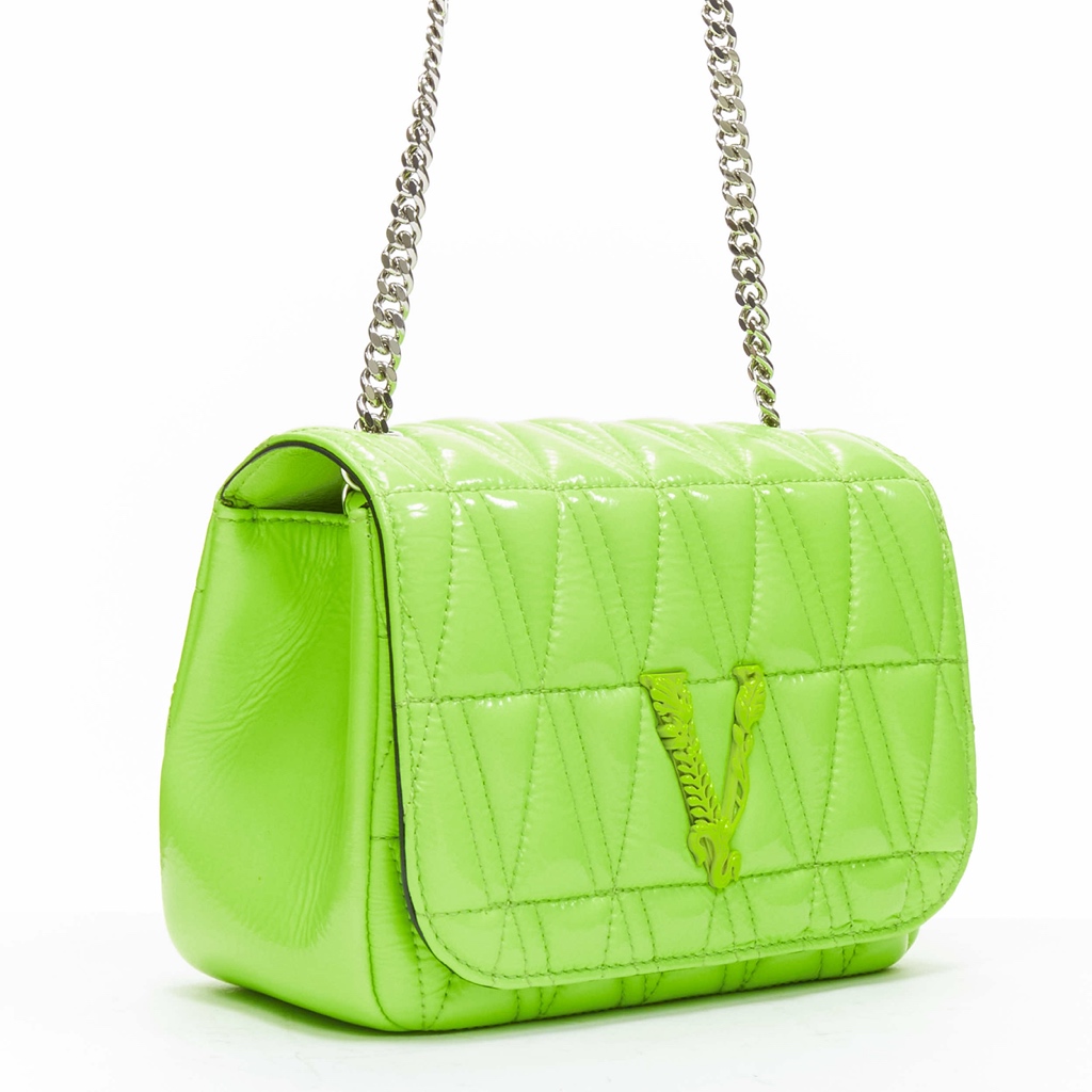 Versace Green Virtus Flap Bag - Image 6