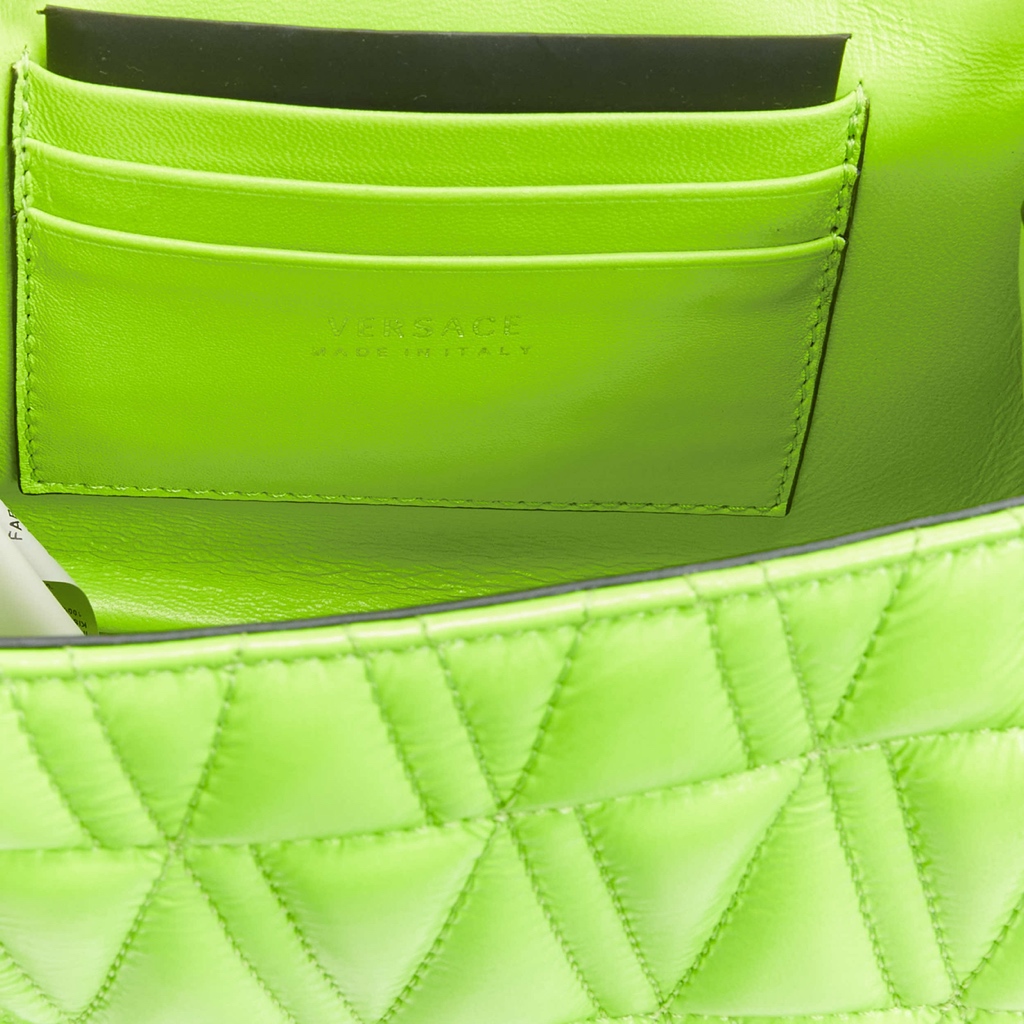 Versace Green Virtus Flap Bag - Image 12