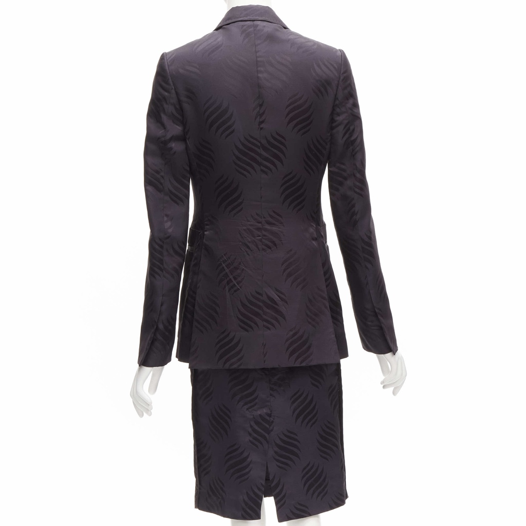 Gucci Black Jacquard Skirt Suit - Detail 1
