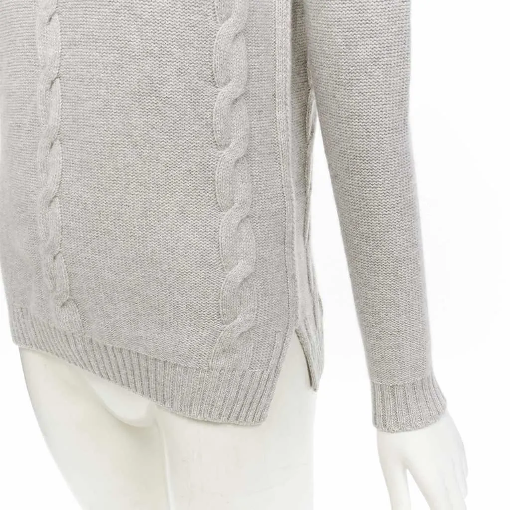 Loro Piana Braid Knit Sweater Grey Cashmere Never worn - Back View