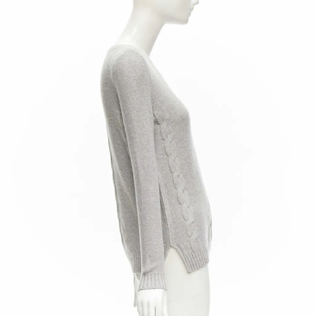Loro Piana Braid Knit Sweater Grey Cashmere Never worn - Model View