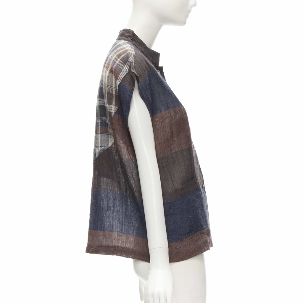 Issey Miyake Checked Patchwork Shirt - 4