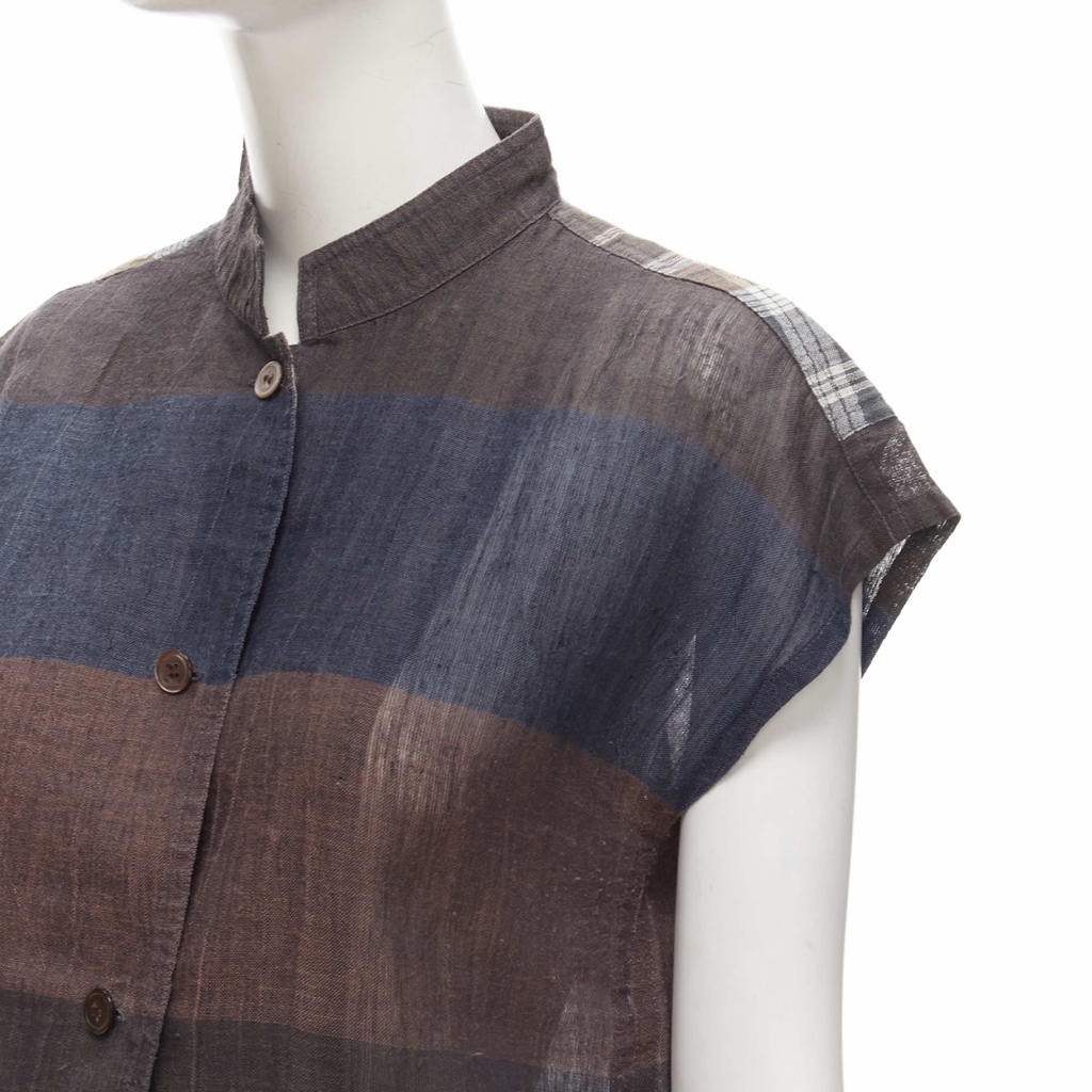 Issey Miyake Checked Patchwork Shirt
 - Detail 2